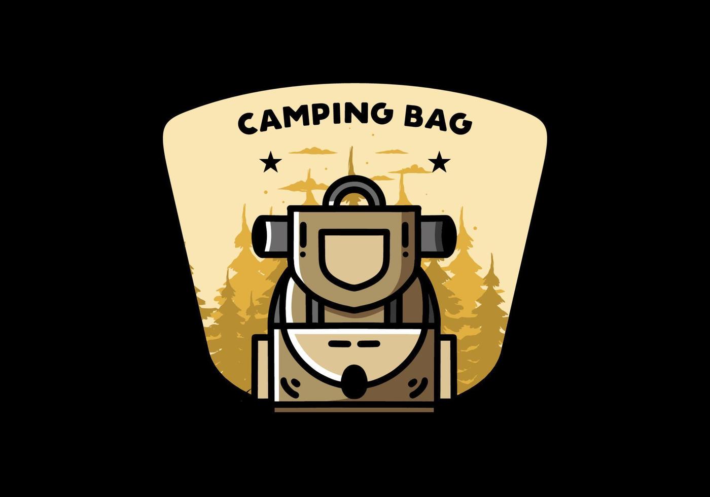 Simple camping bag illustration design vector