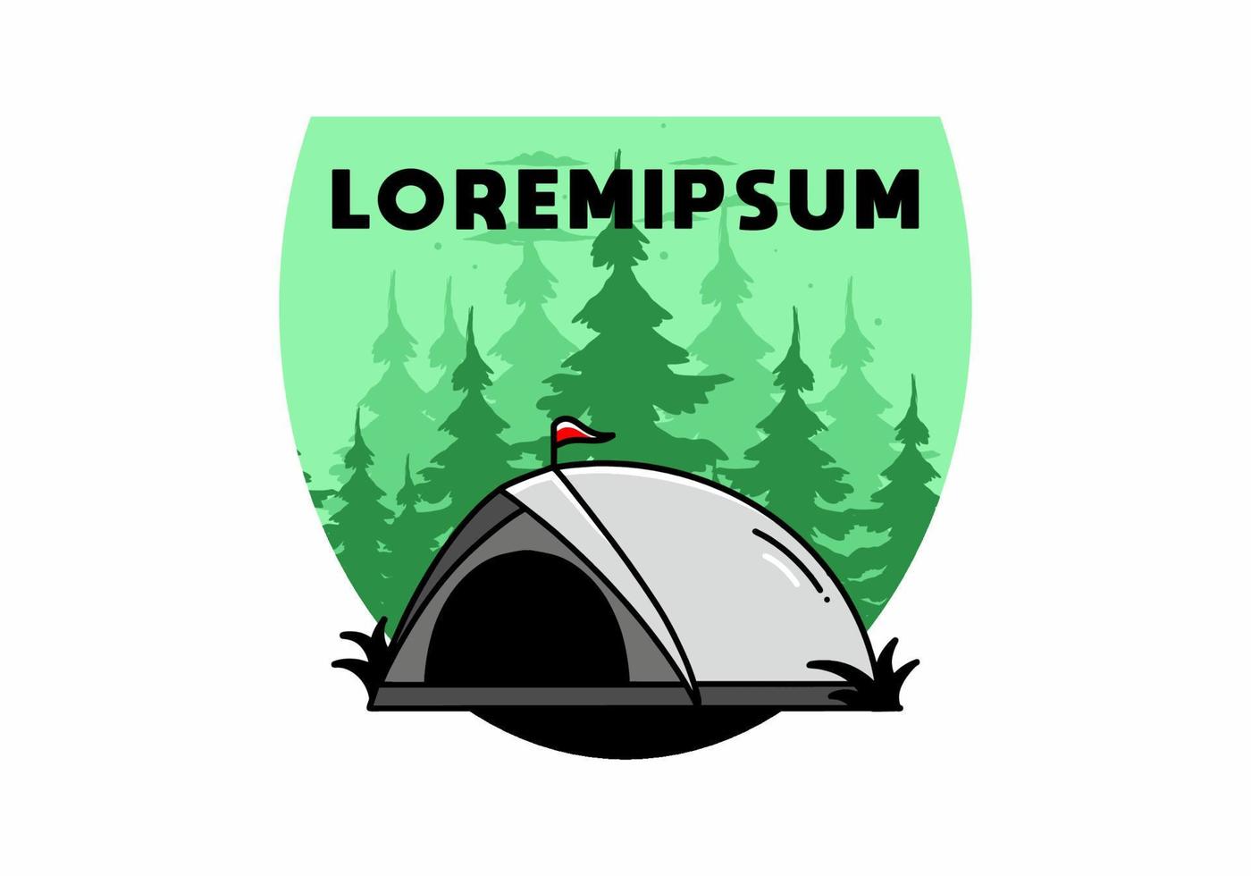 cúpula carpa camping ilustración insignia diseño vector