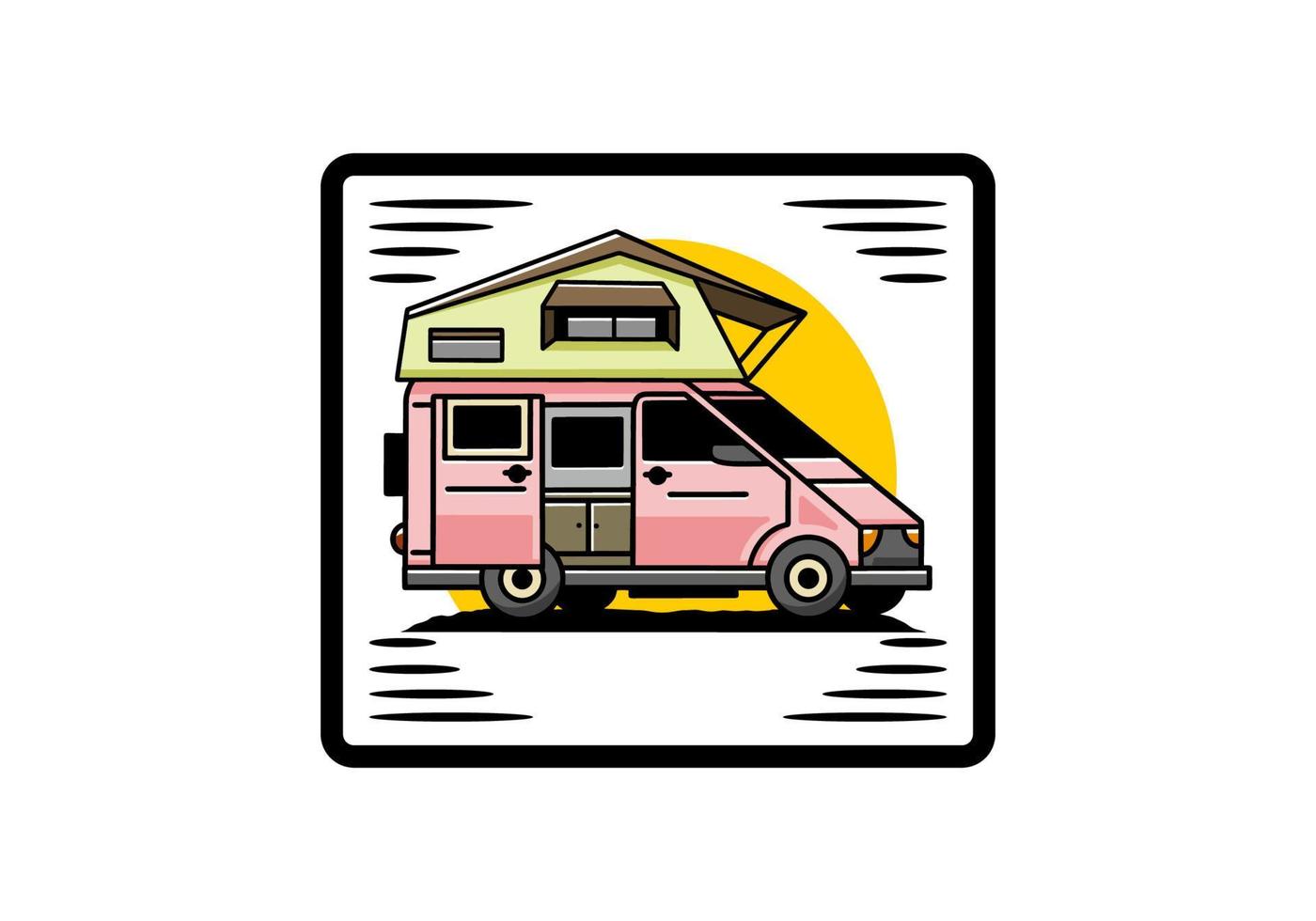 Camping on roof car illustration design vector
