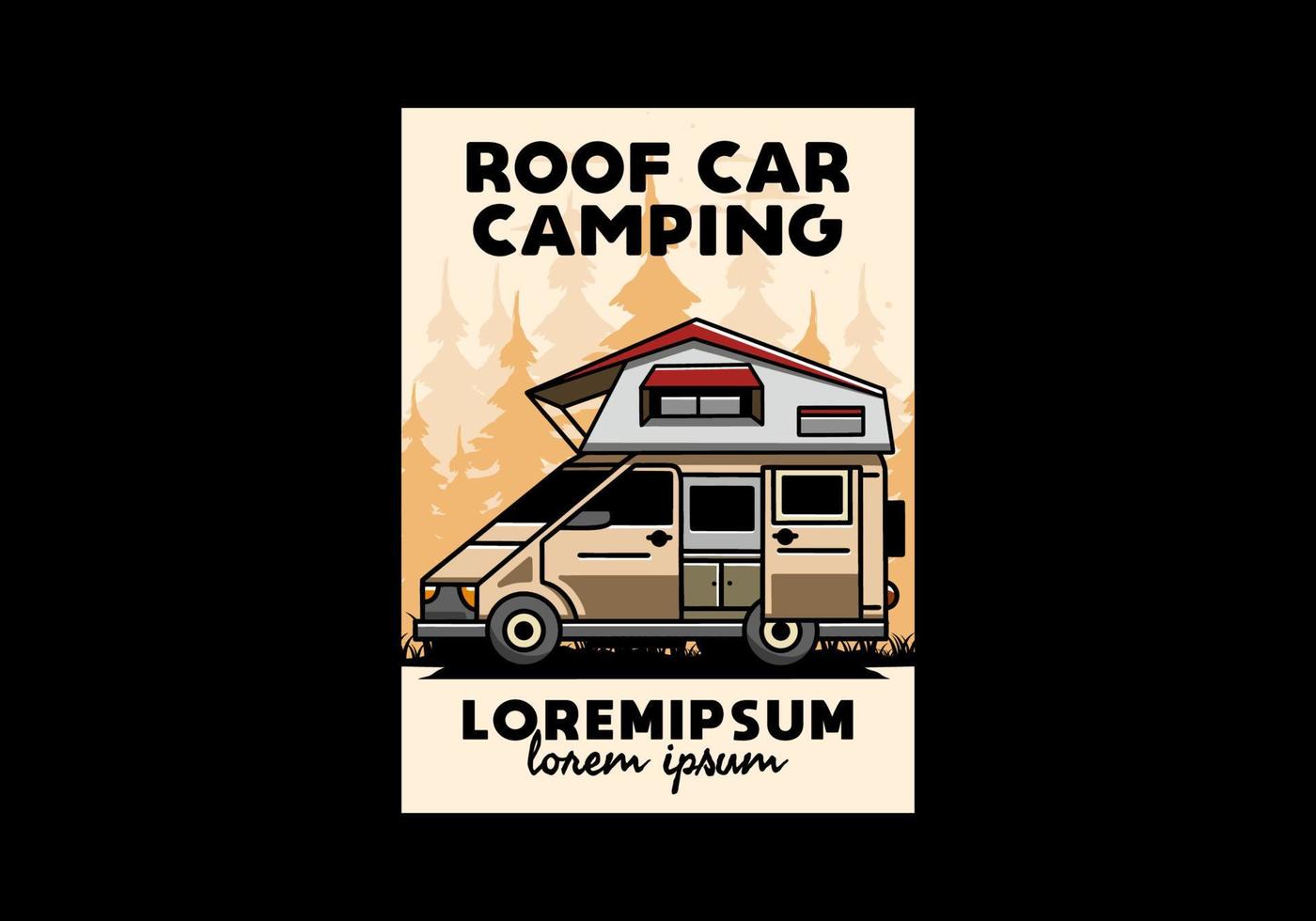 Camping on roof car illustration design 9800781 Vector Art at Vecteezy