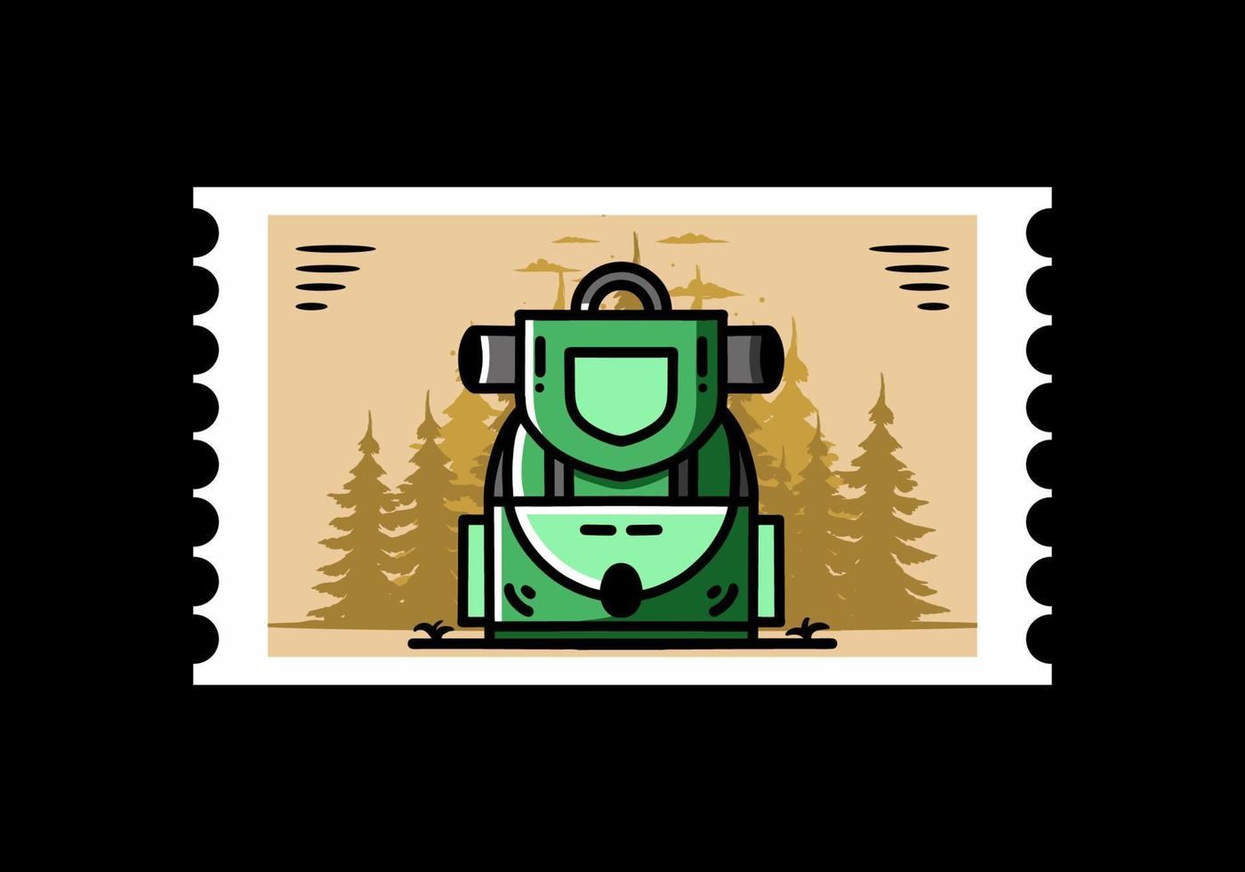 Simple camping bag illustration design vector
