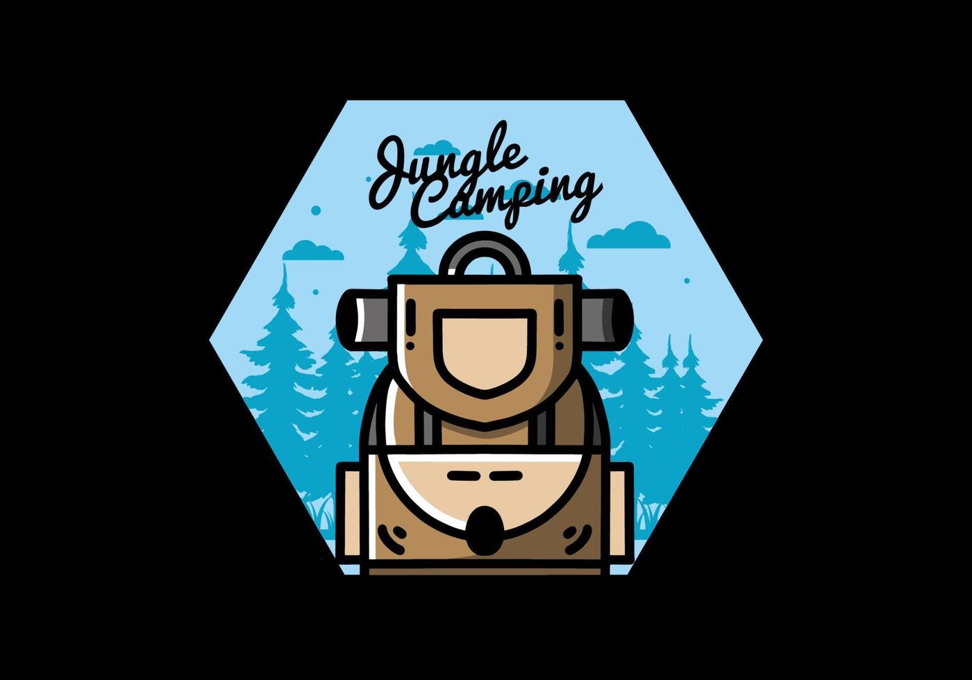 diseño de ilustración de bolsa de camping simple vector