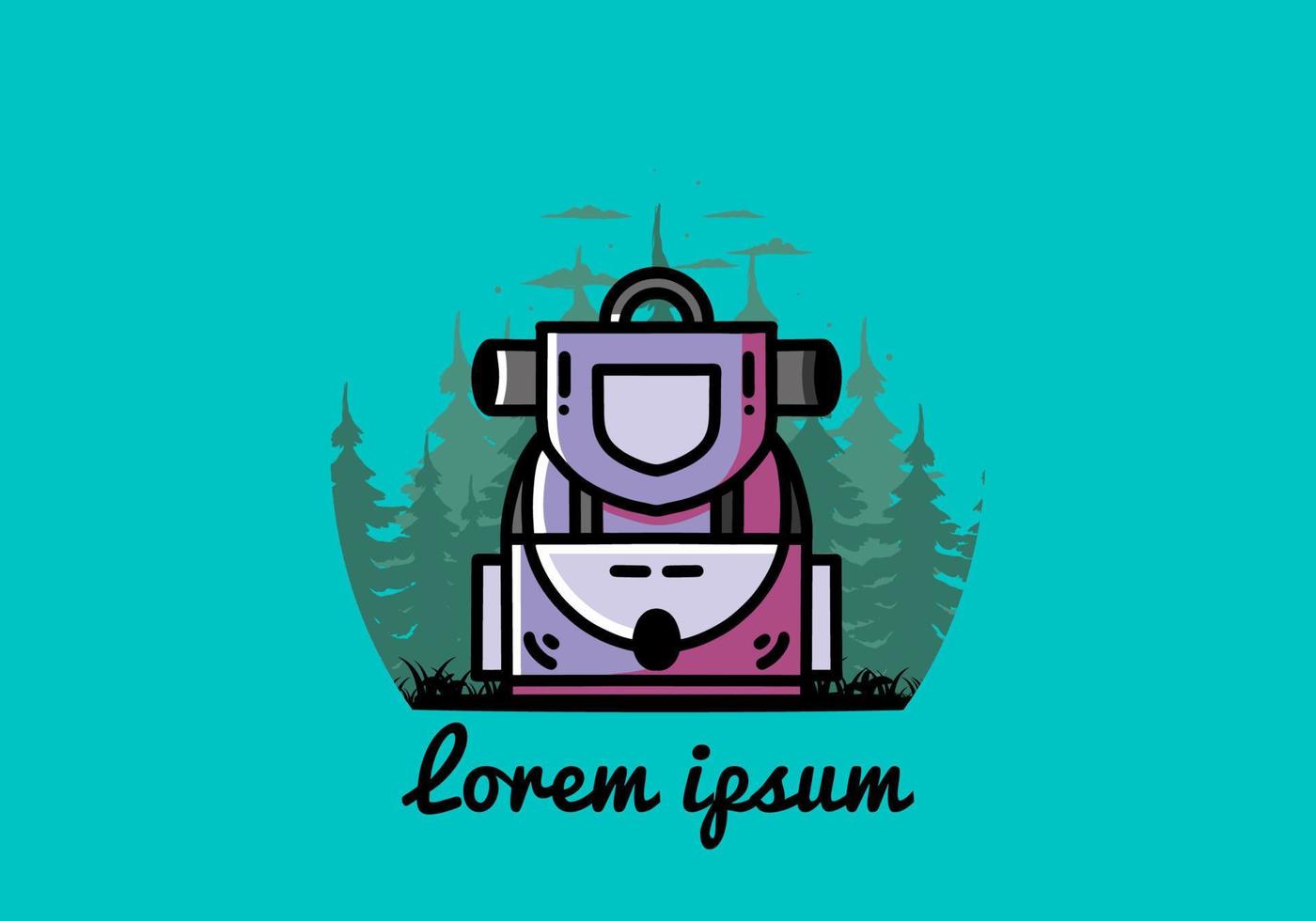 diseño de ilustración de bolsa de camping simple vector