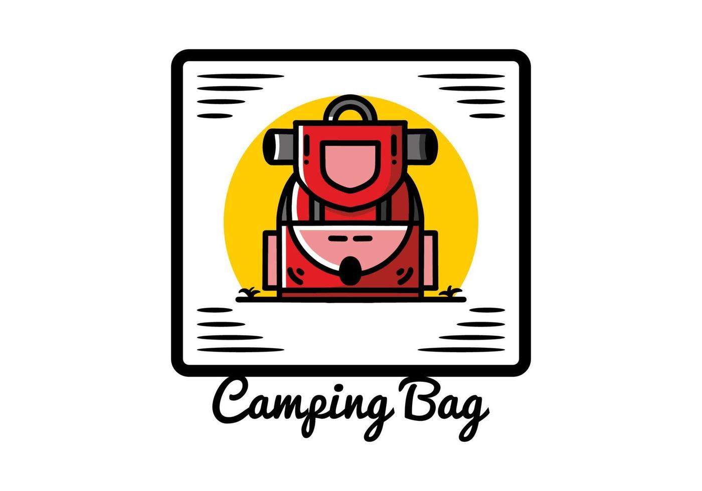 Simple camping bag illustration design vector