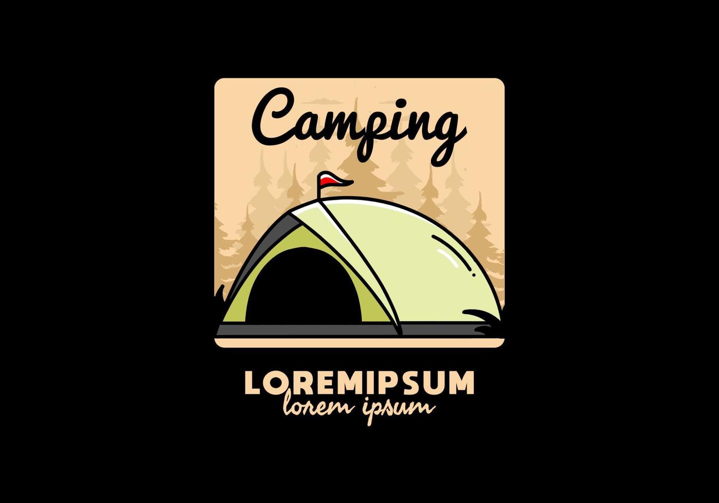 cúpula carpa camping ilustración insignia diseño vector