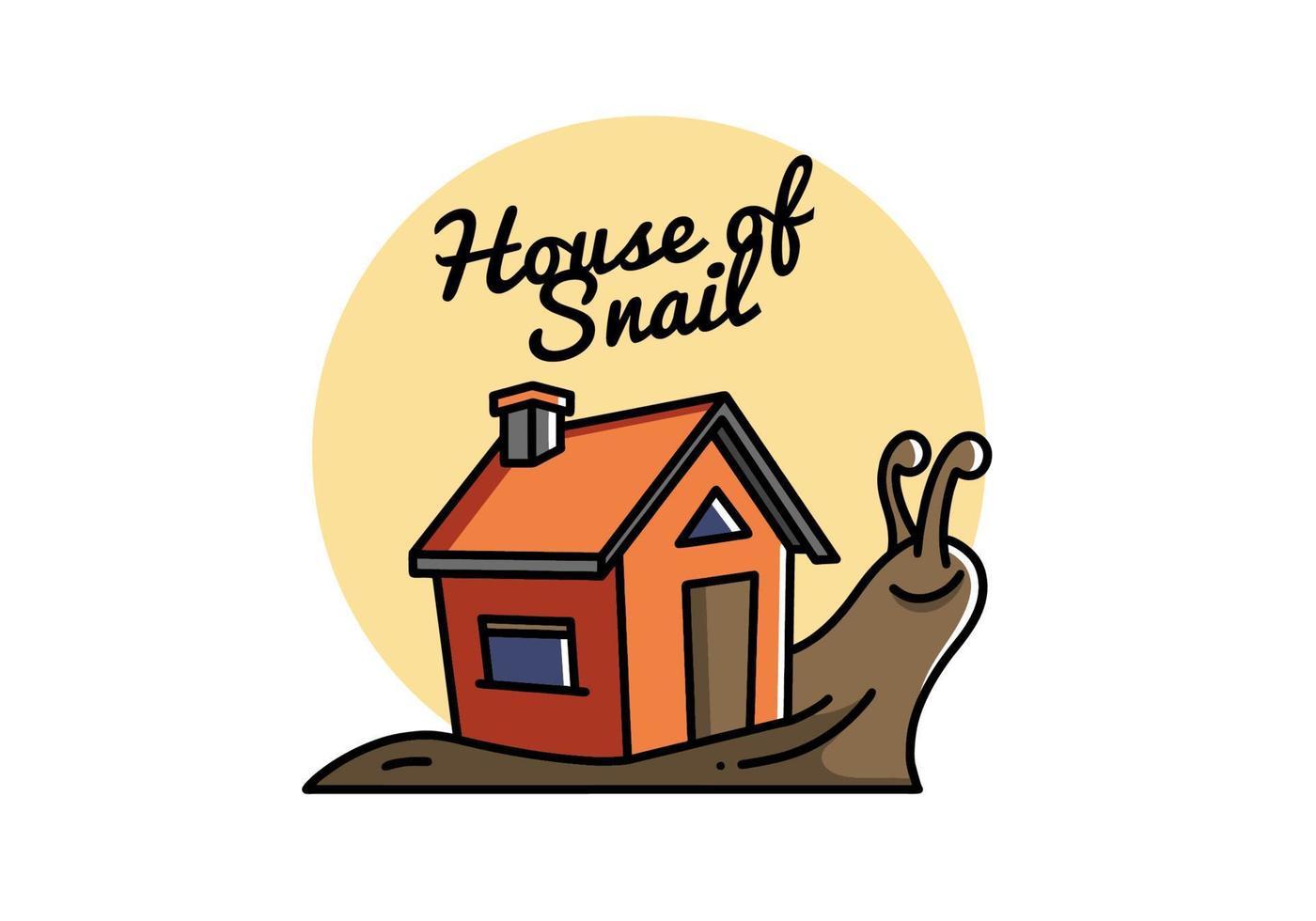 Walking snail and house illustration design vector