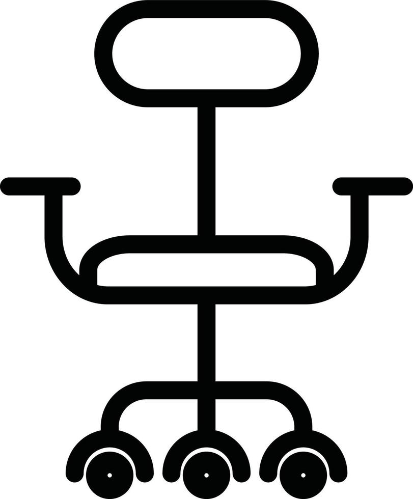 Simple Office Chair Line Vector Art