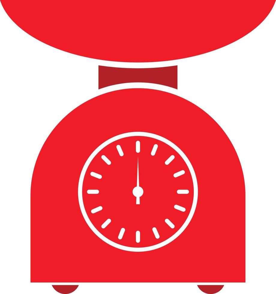 Red Weight, Weighing Scale Vector Icon