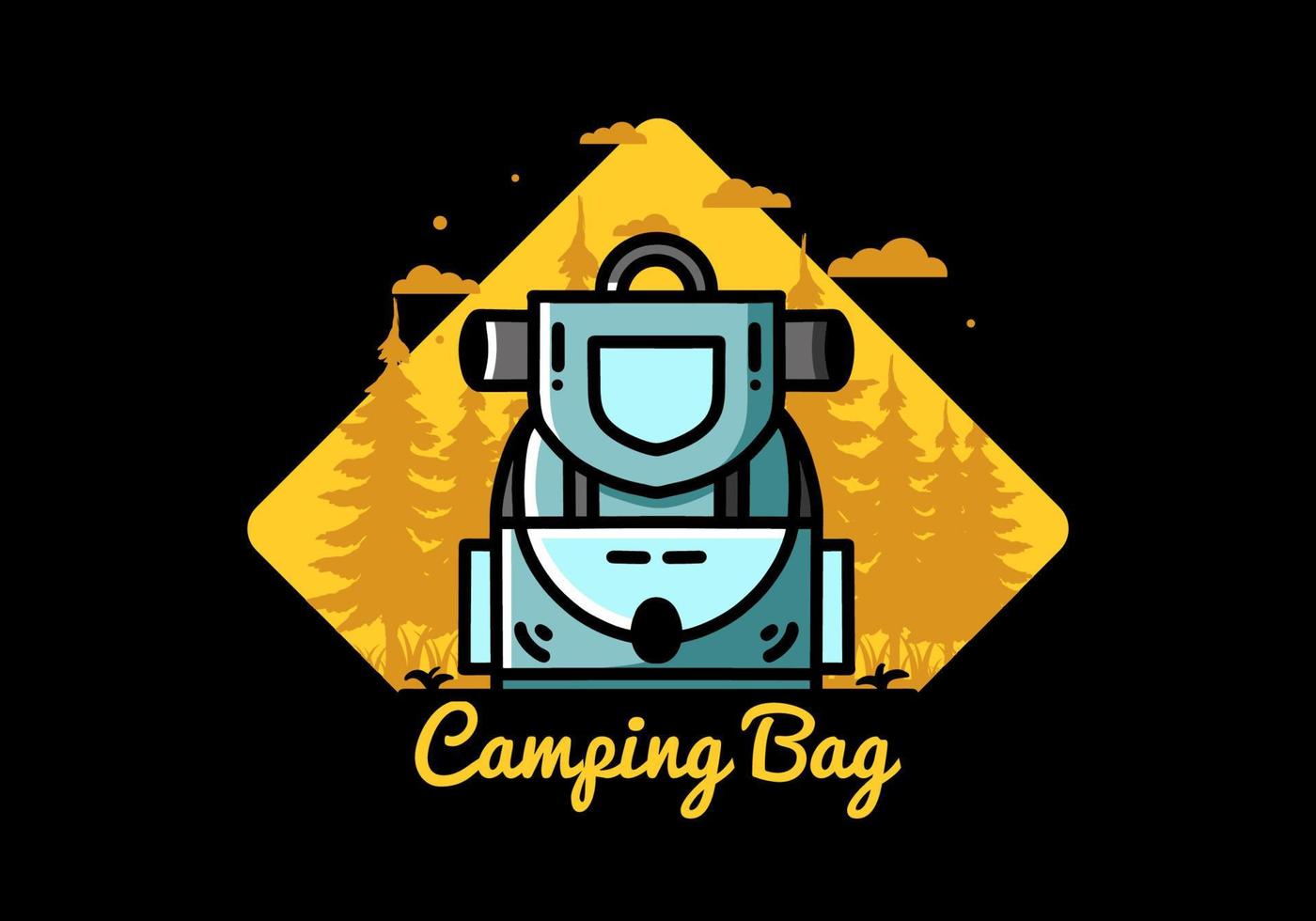 diseño de ilustración de bolsa de camping simple vector