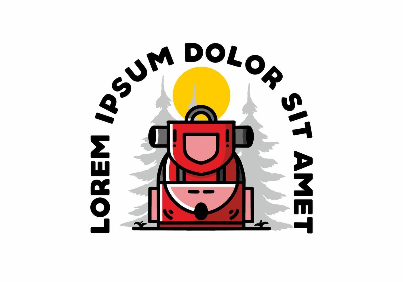 Simple camping bag illustration design vector