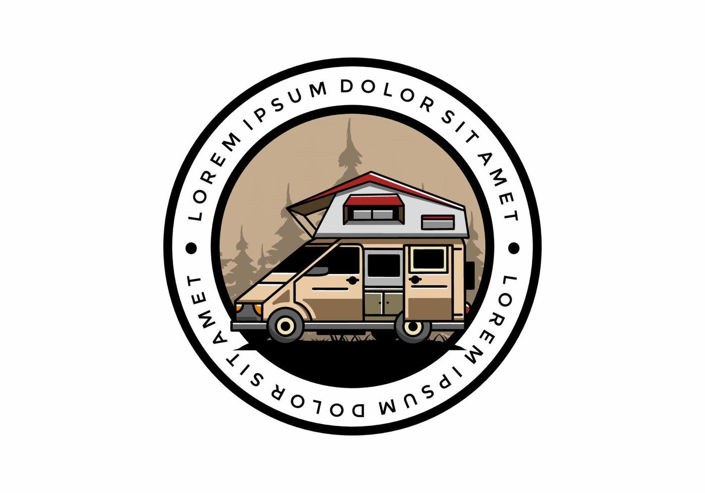 Camping on roof car illustration design vector