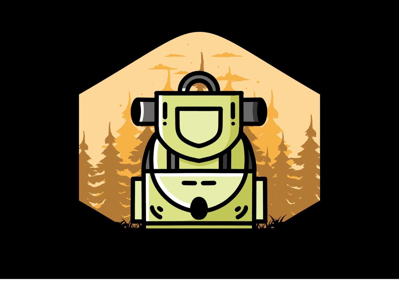 Simple camping bag illustration design vector