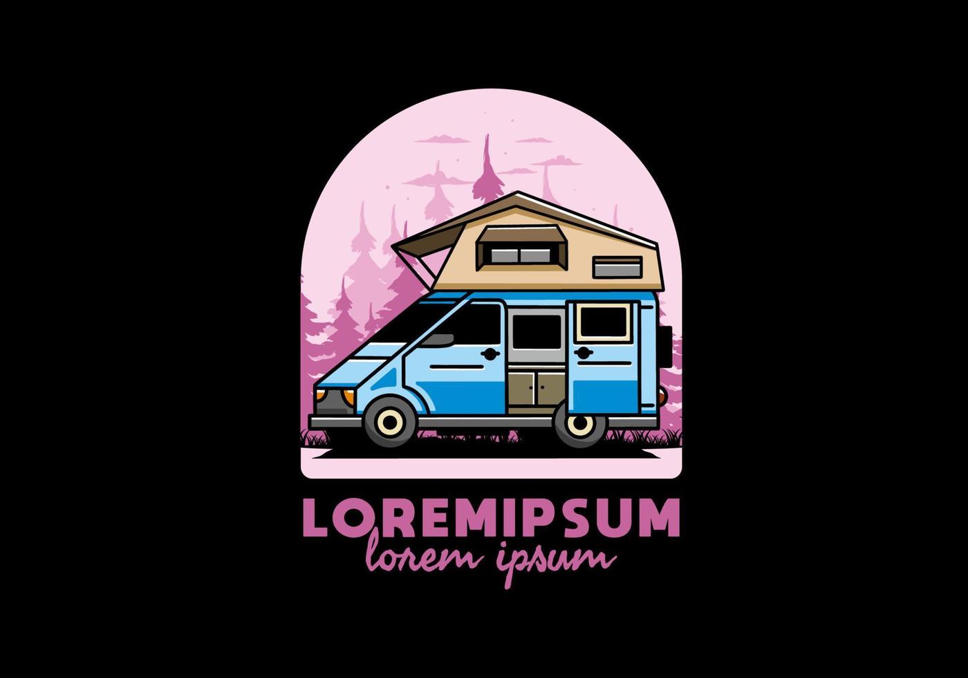 Camping on roof car illustration design vector