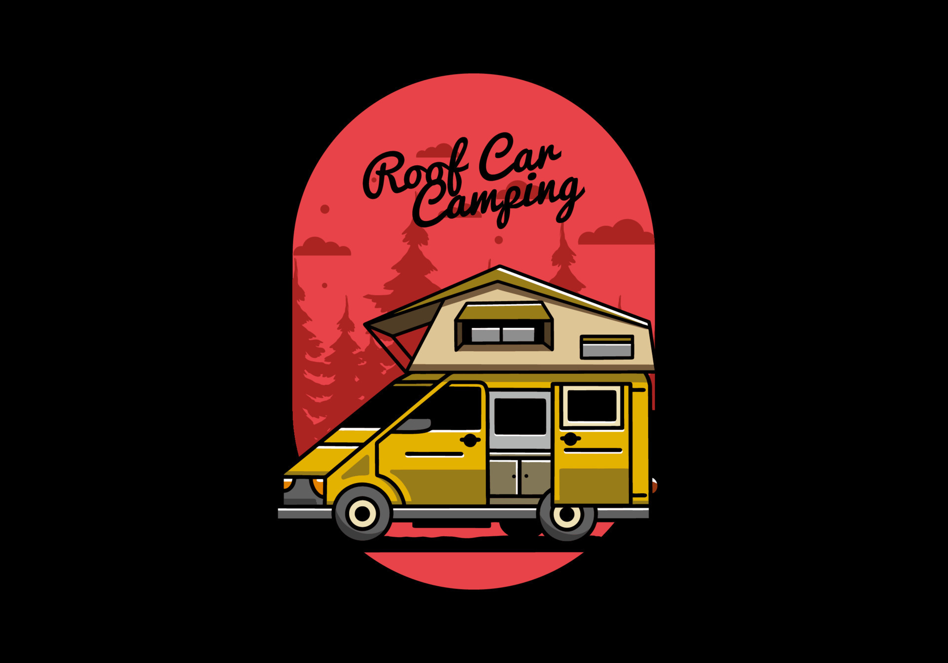 Camping on roof car illustration design 9801090 Vector Art at Vecteezy