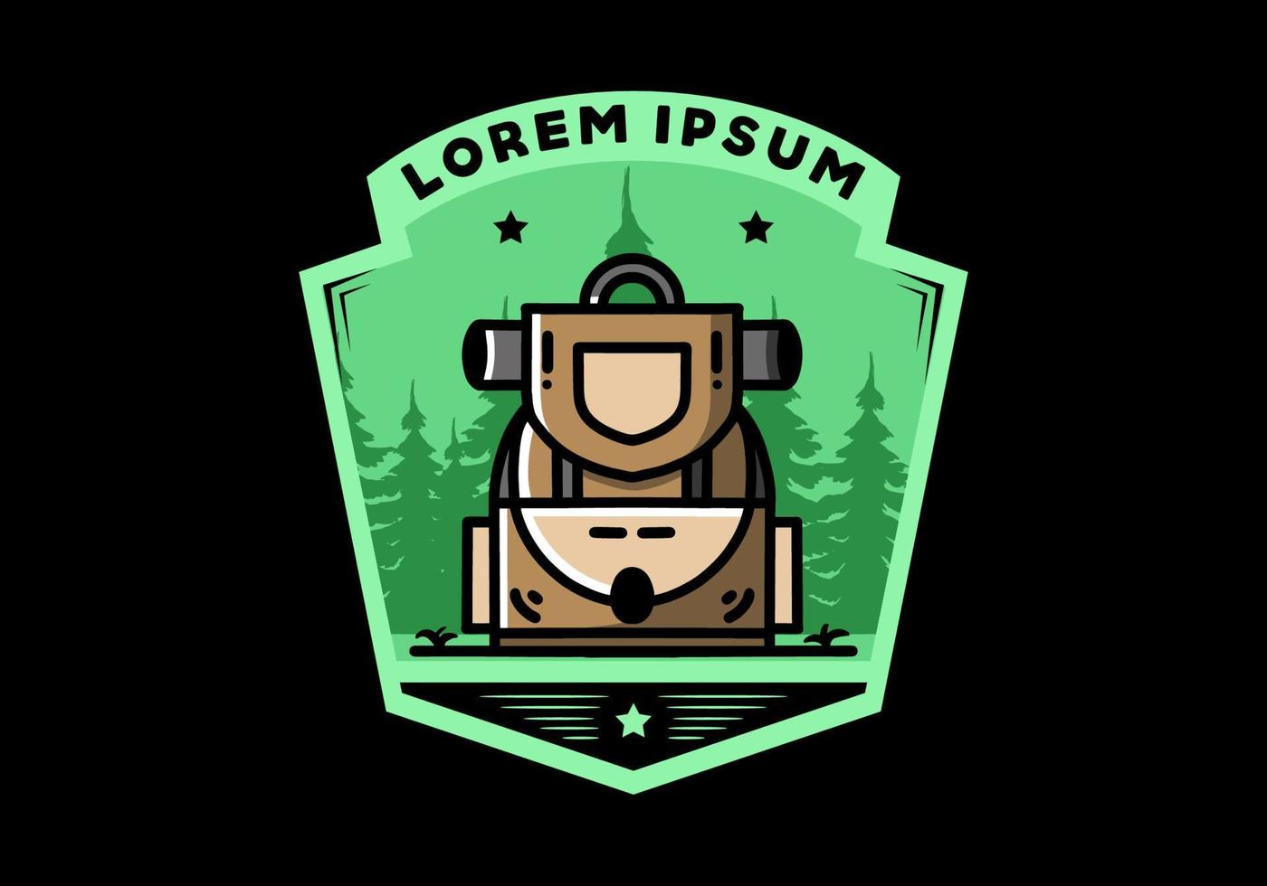 Simple camping bag illustration design vector