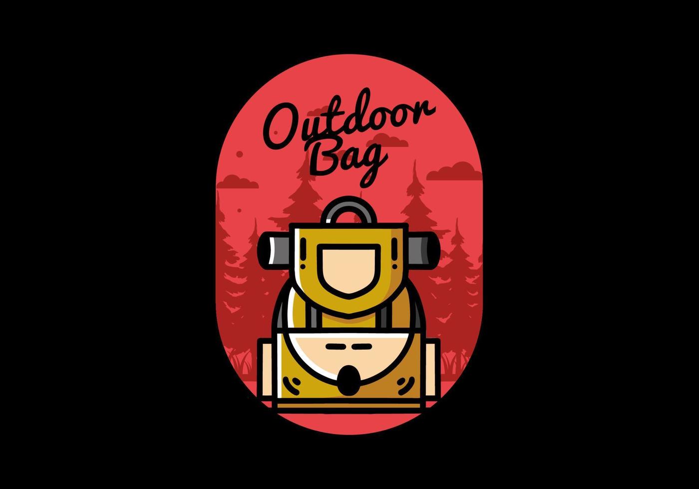 Simple camping bag illustration design vector