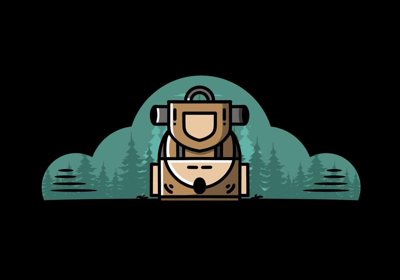 Simple camping bag illustration design vector