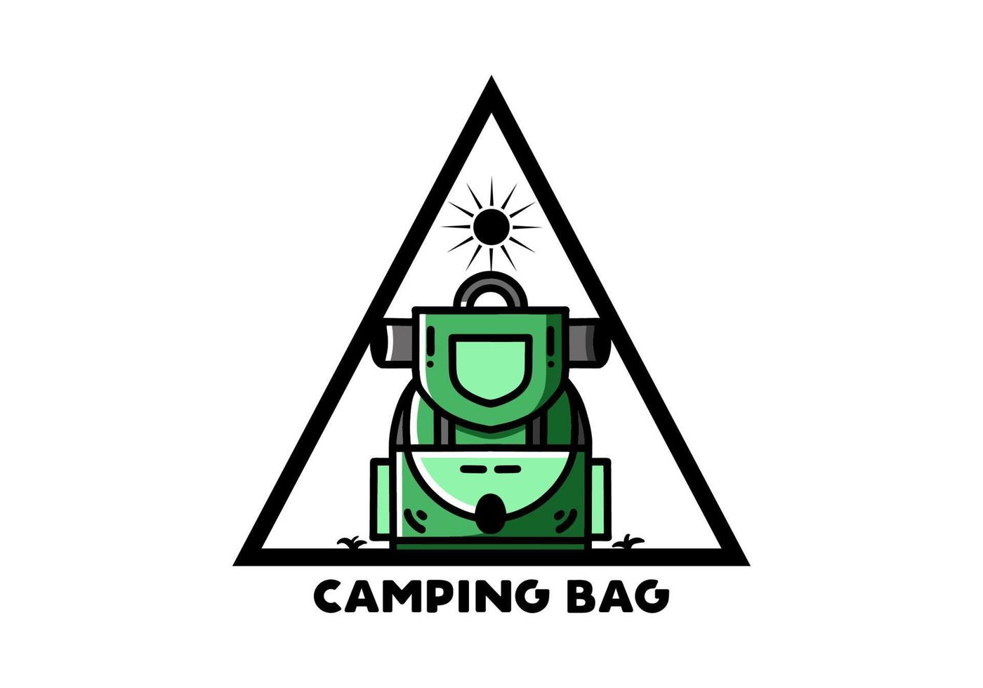 diseño de ilustración de bolsa de camping simple vector