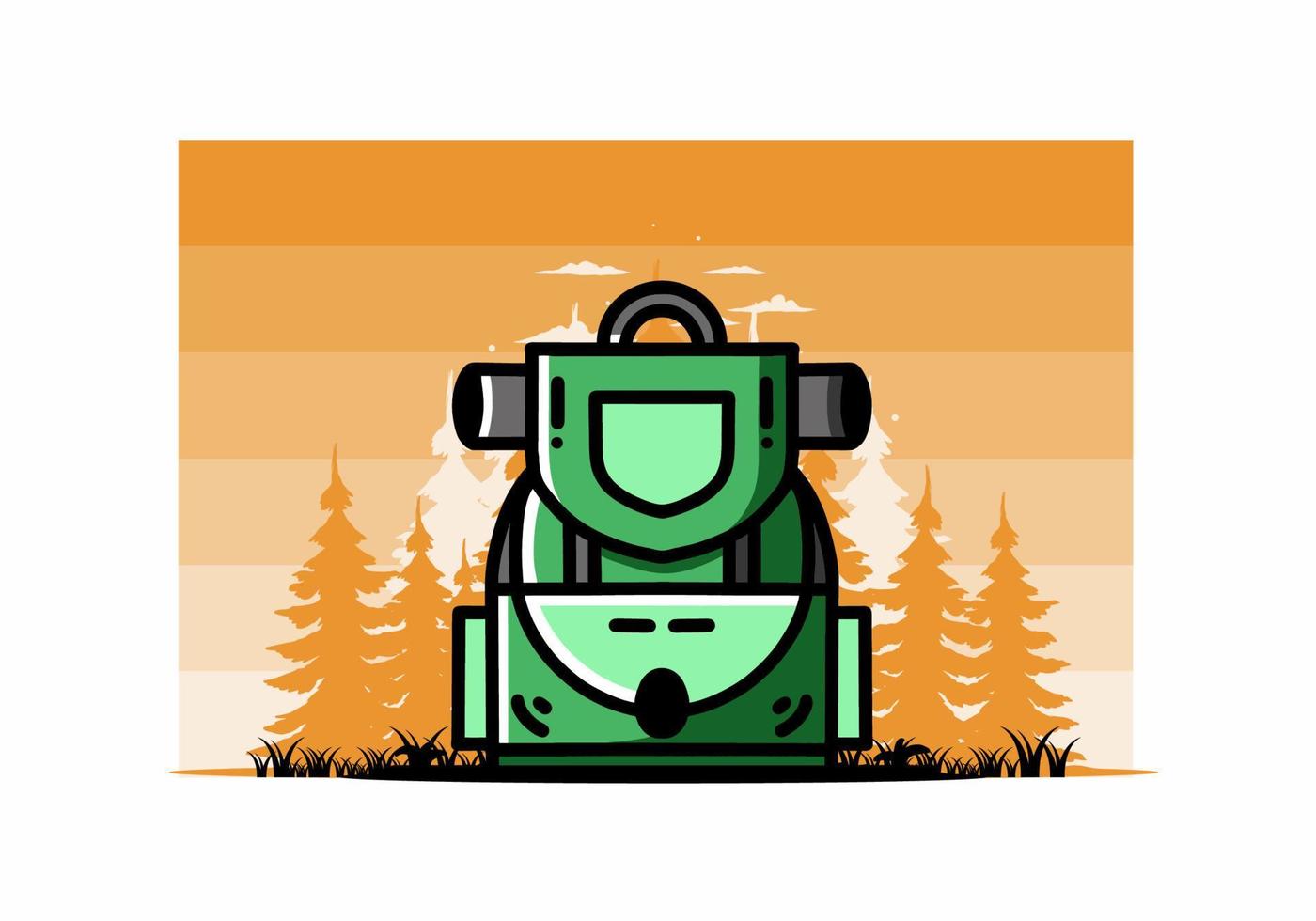 Simple camping bag illustration design vector