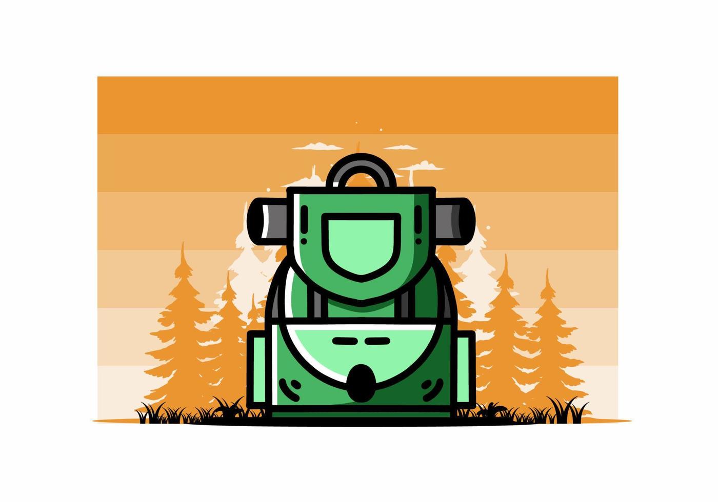 diseño de ilustración de bolsa de camping simple vector