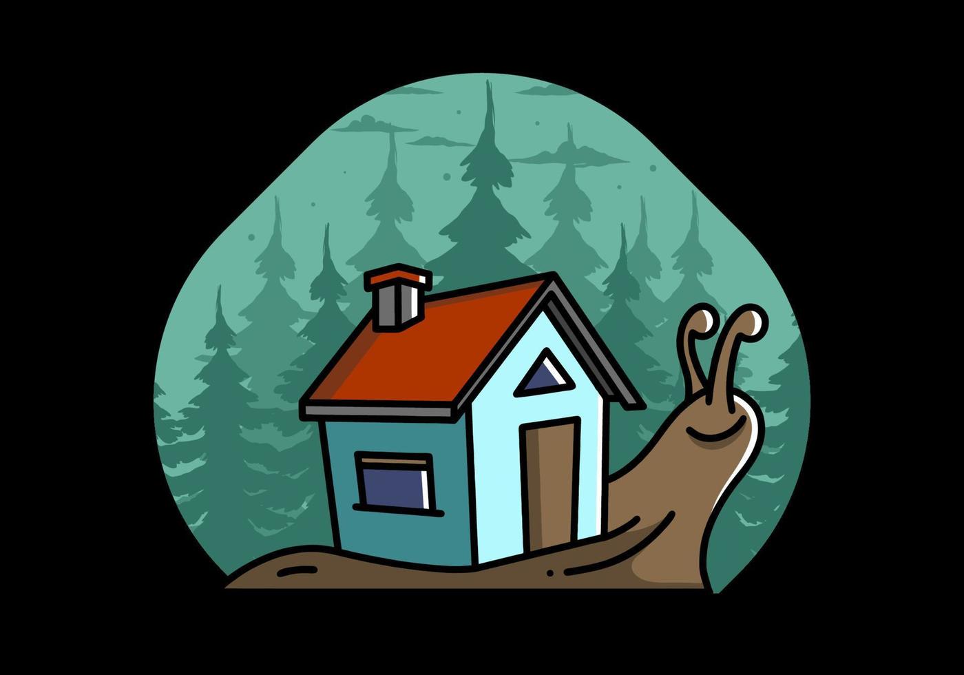 diseño de ilustración de caracol y casa caminando vector