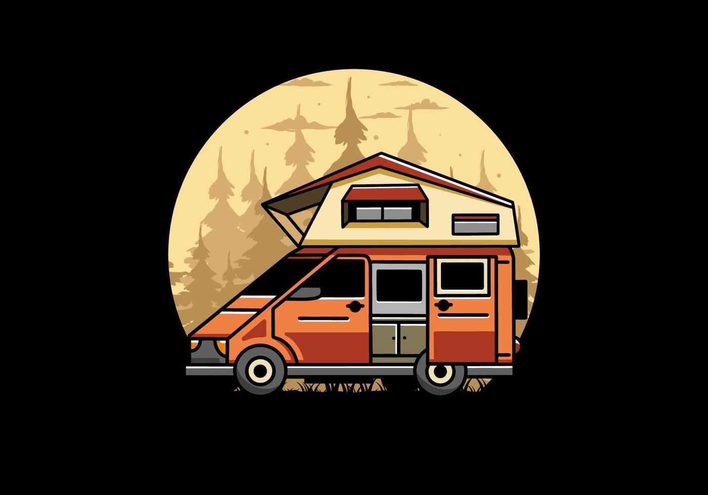 Camping on roof car illustration design vector