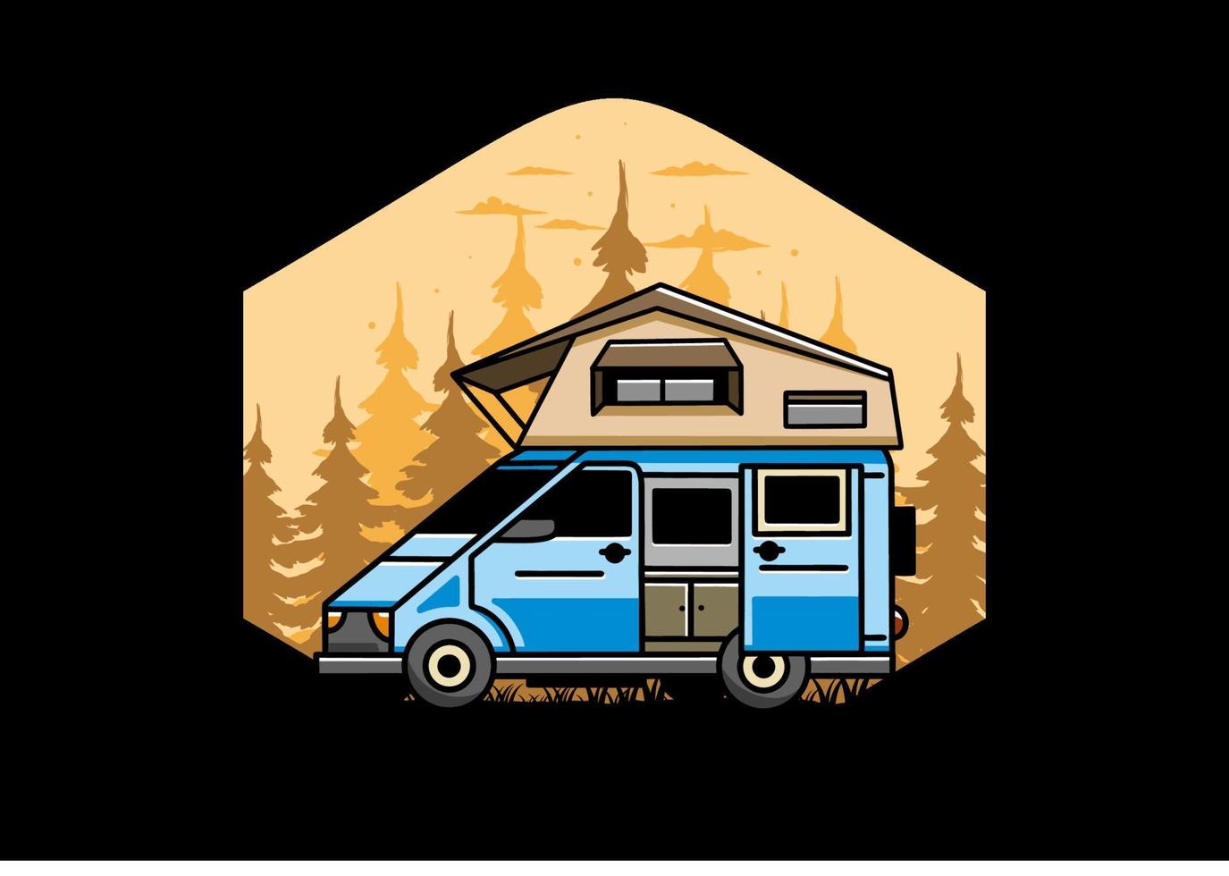 Camping on roof car illustration design vector