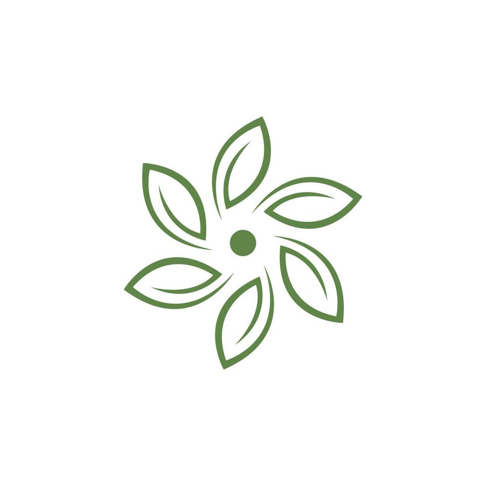 logotipos de la ecología de la hoja del árbol verde vector