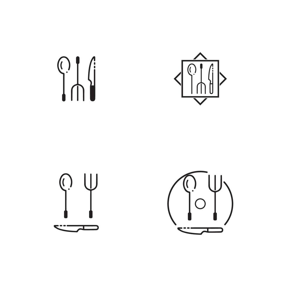 Fork, knife and spoon icon design vector