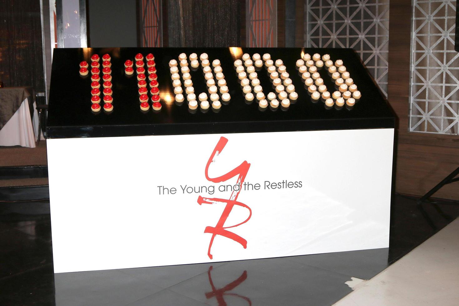 LOS ANGELES, SEP 8 - Cupcakes on Set spelling out 11, 000 at the Young and The Resltless 11,000 Show Celebration at the CBS Television City on September 8, 2016 in Los Angeles, CA photo