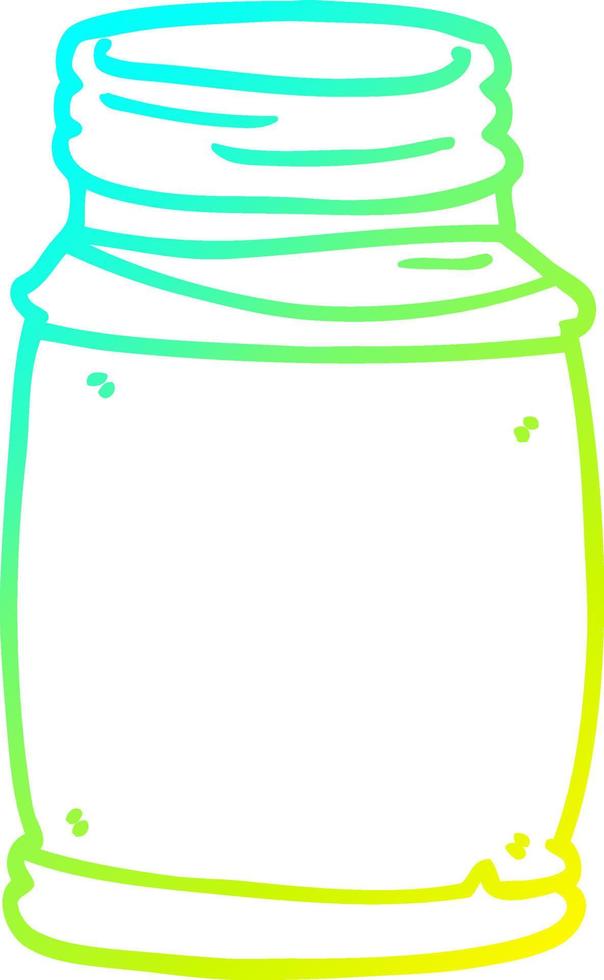 cold gradient line drawing cartoon glass jar vector