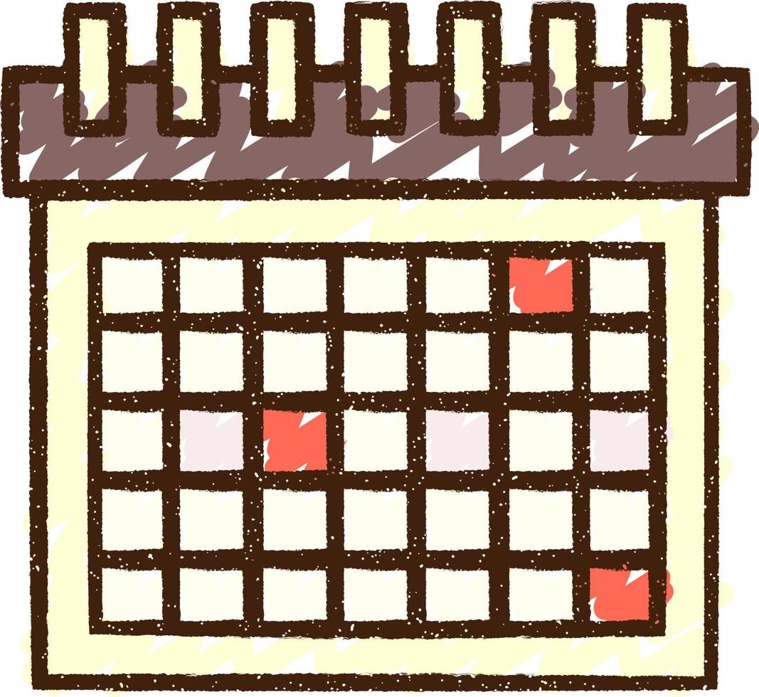 dibujo de tiza de calendario marcado vector