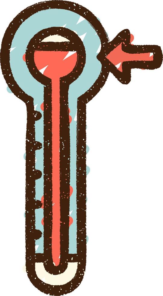 Hot Thermometer Chalk Drawing vector