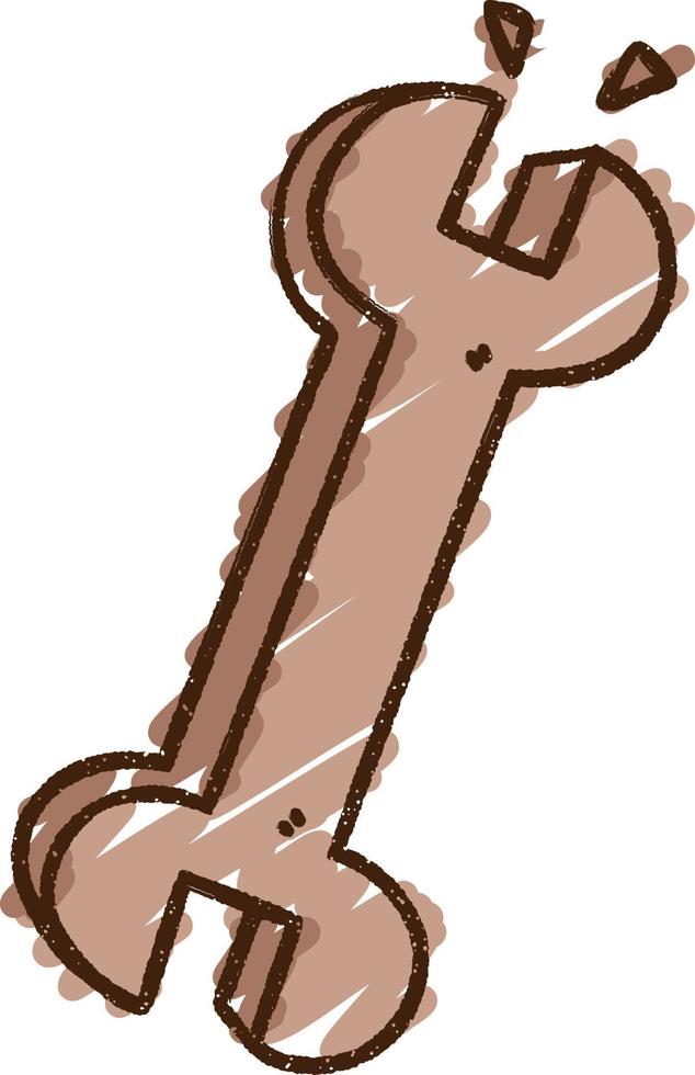 Spanner Chalk Drawing vector