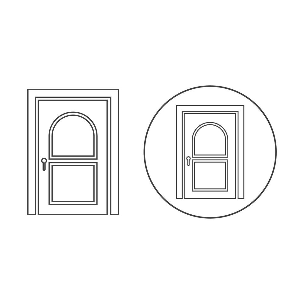 ilustración de vector de icono de puerta