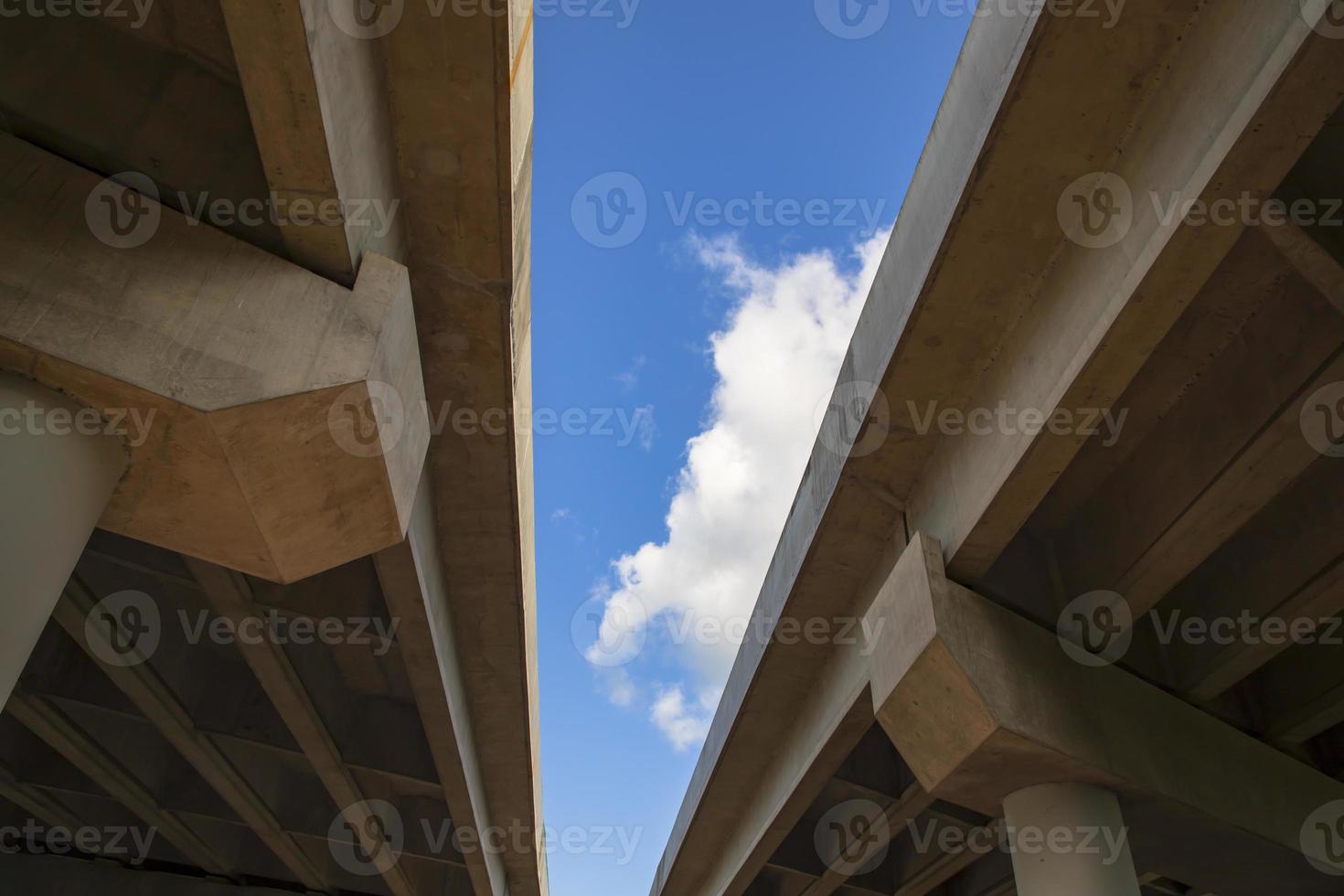 Skyward view of Bhanga intersection  the highway bridge  in Dhaka-Bangladesh photo