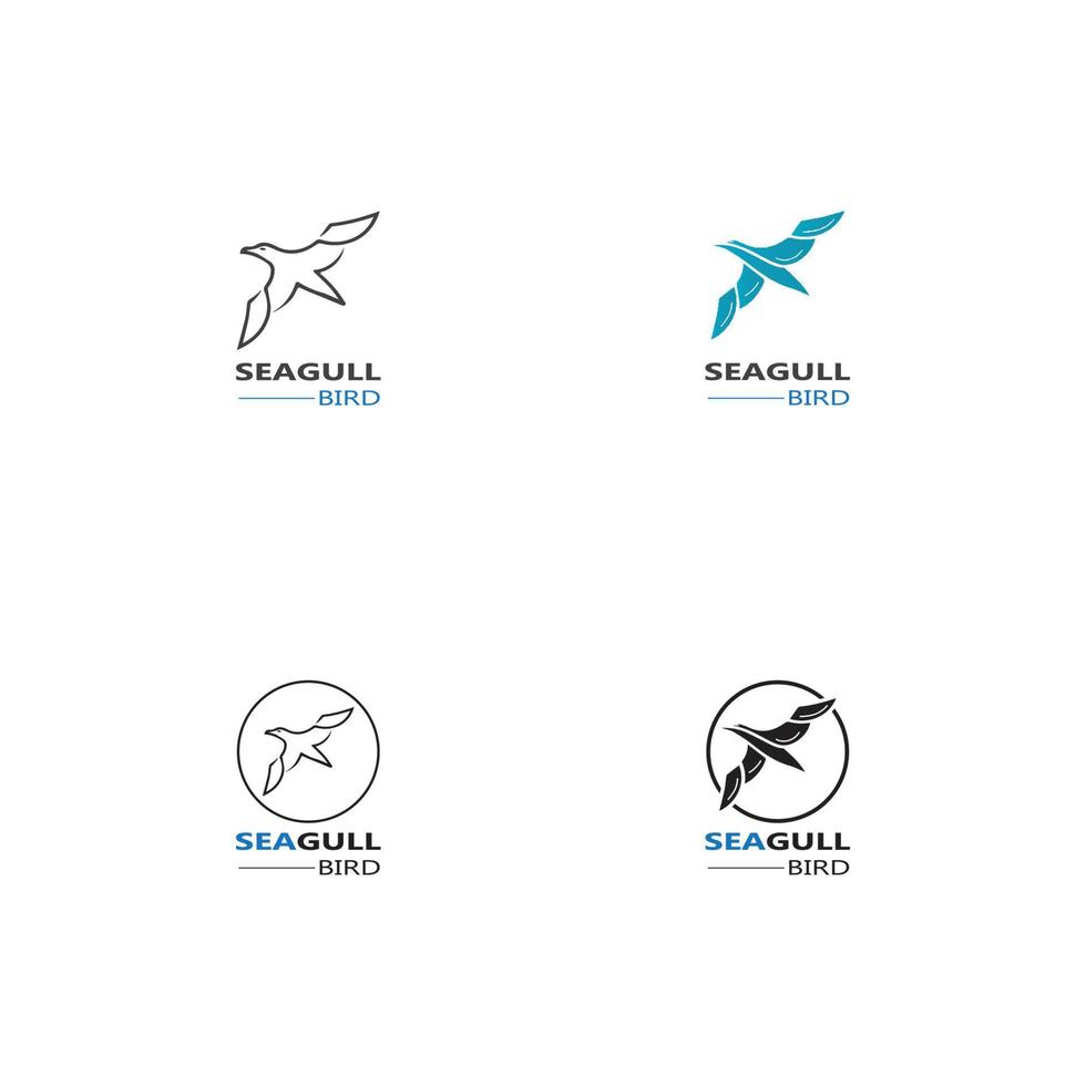 gaviota pájaro logo icono vector diseños