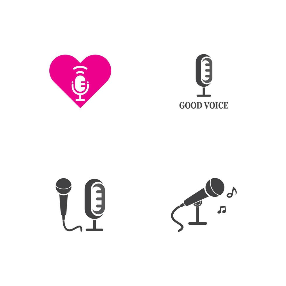 Microphone Icon vector Design Template