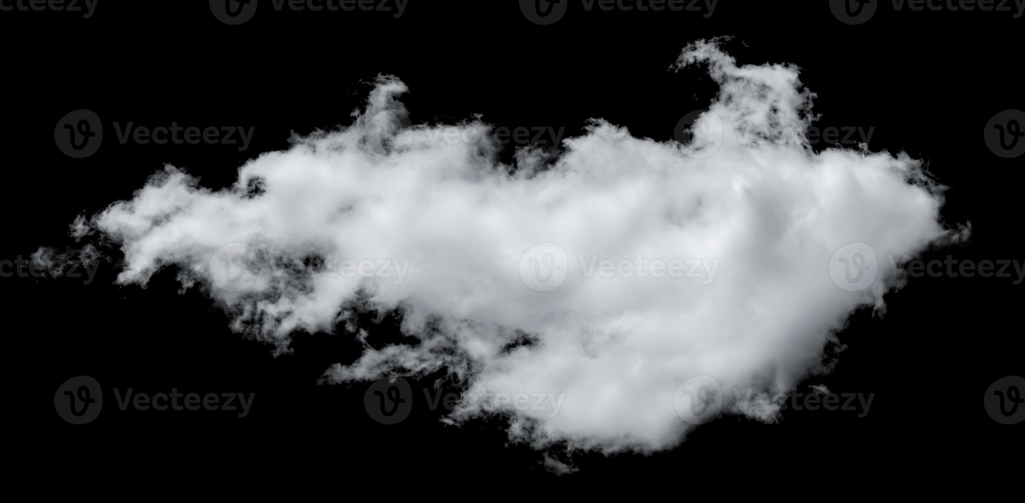 nube blanca aislada sobre fondo negro, textura esponjosa, humo abstracto foto