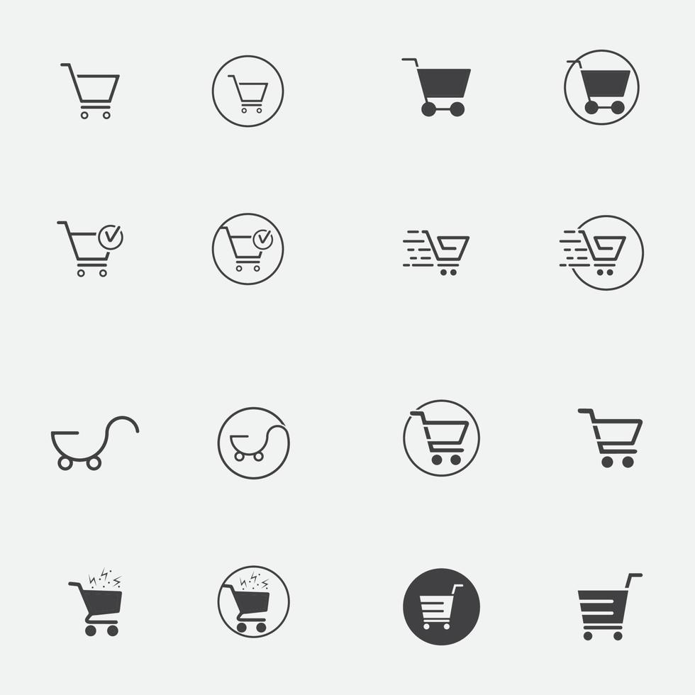 Shop, store basket vector icon Template