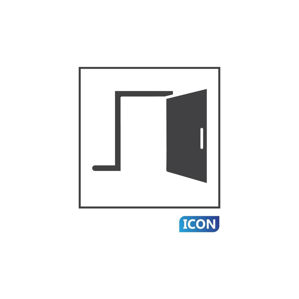 ilustración de vector de icono de puerta