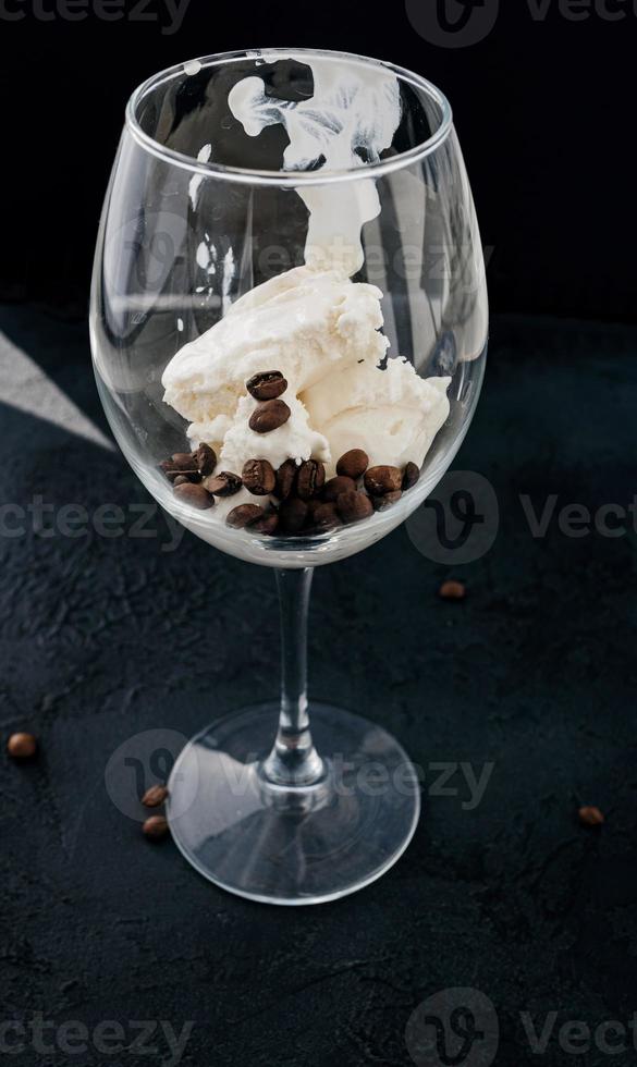 ice-cream with coffee beans. photo
