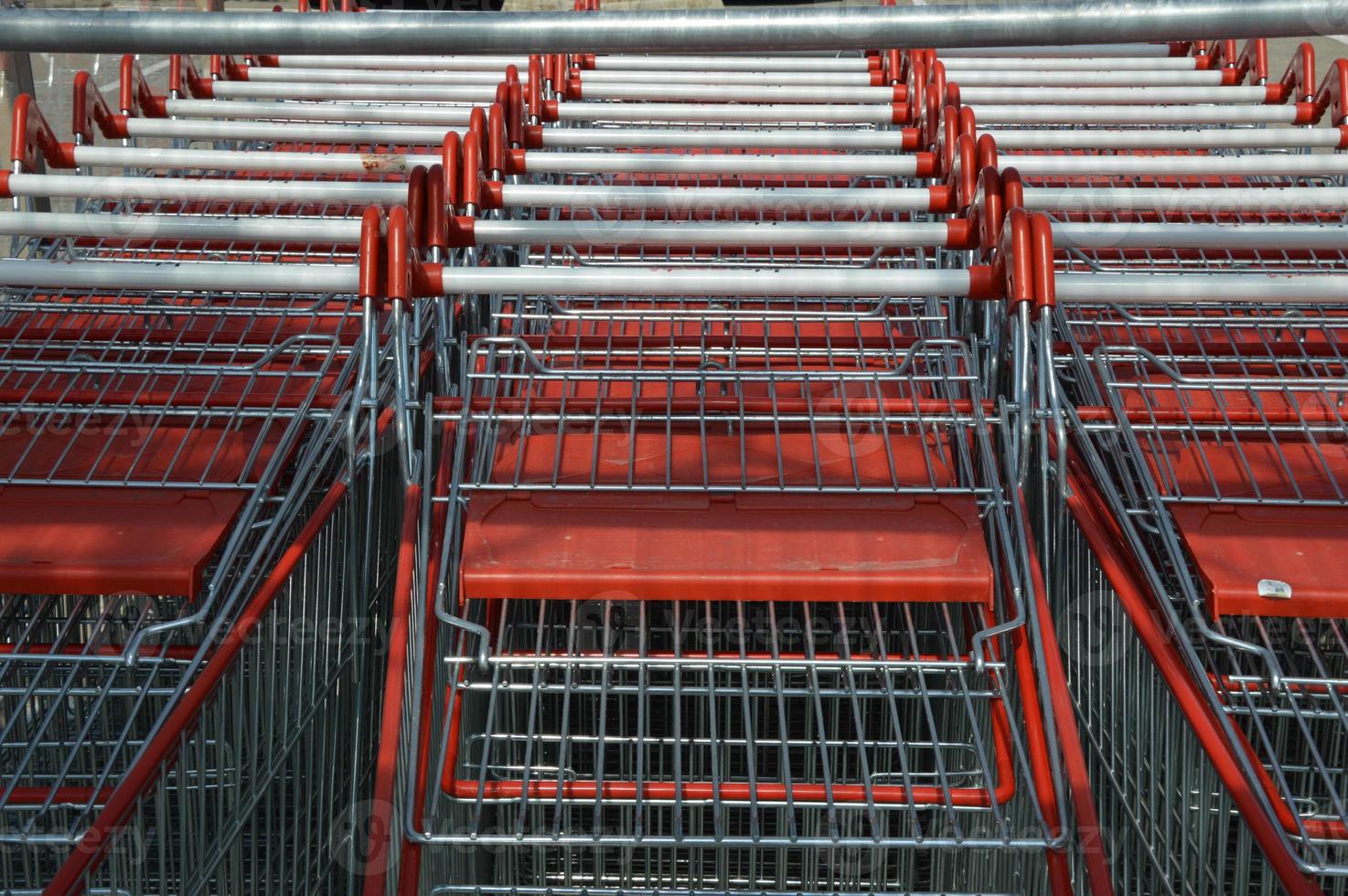 Closeup on Shopping carts photo