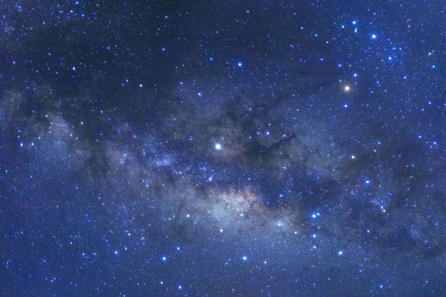 Milky way galaxy with stars and space dust in the universe, Long exposure photograph, with grain. photo