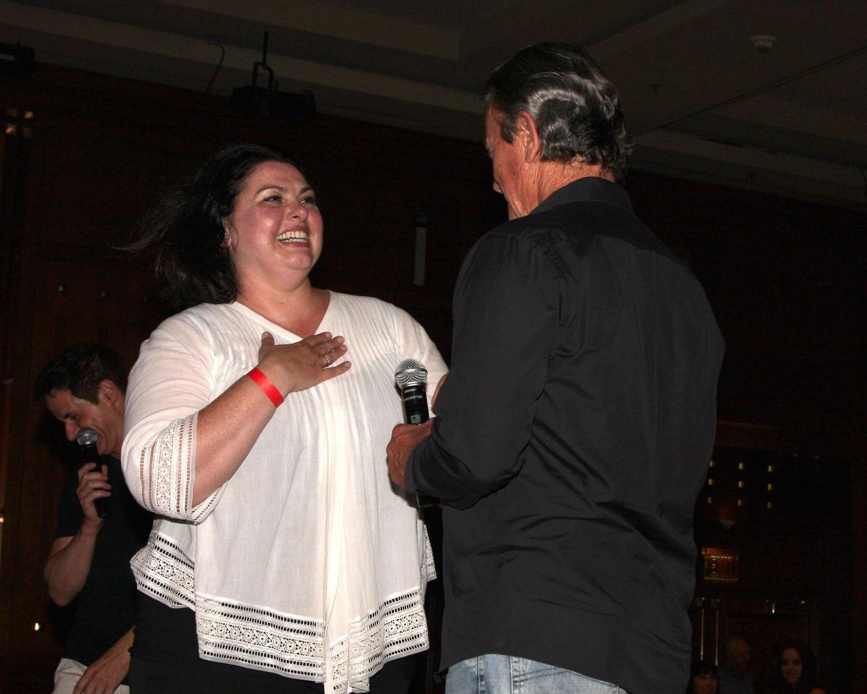 LOS ANGELES, AUG 26 - Eric Braeden, Girl from Audience Who Won attending the Young and Restless Fan Dinner 2011 at the Universal Sheraton Hotel on August 26, 2011 in Los Angeles, CA photo
