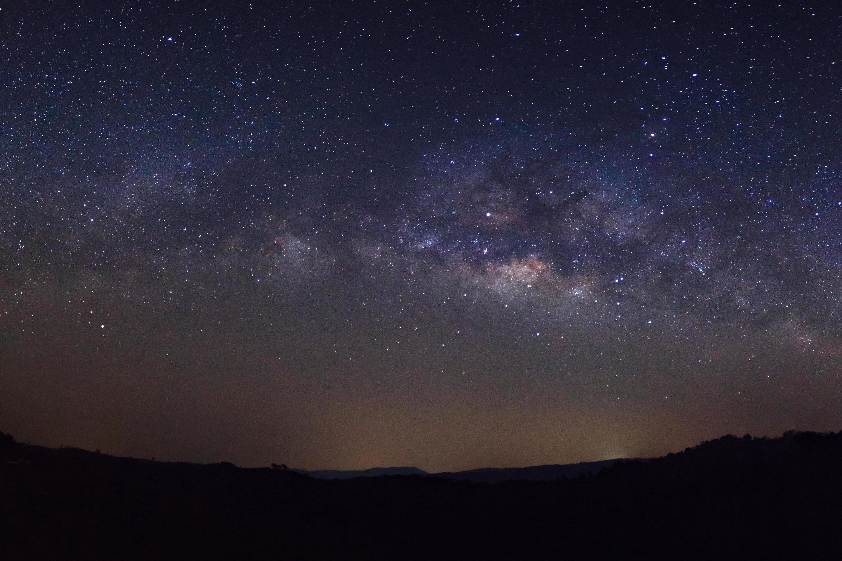 Starry night sky, Milky way galaxy with stars and space dust in the ...