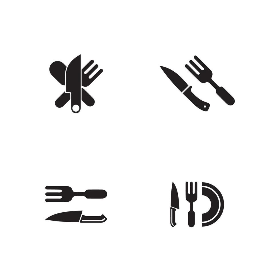 Fork, knife and spoon icon design vector