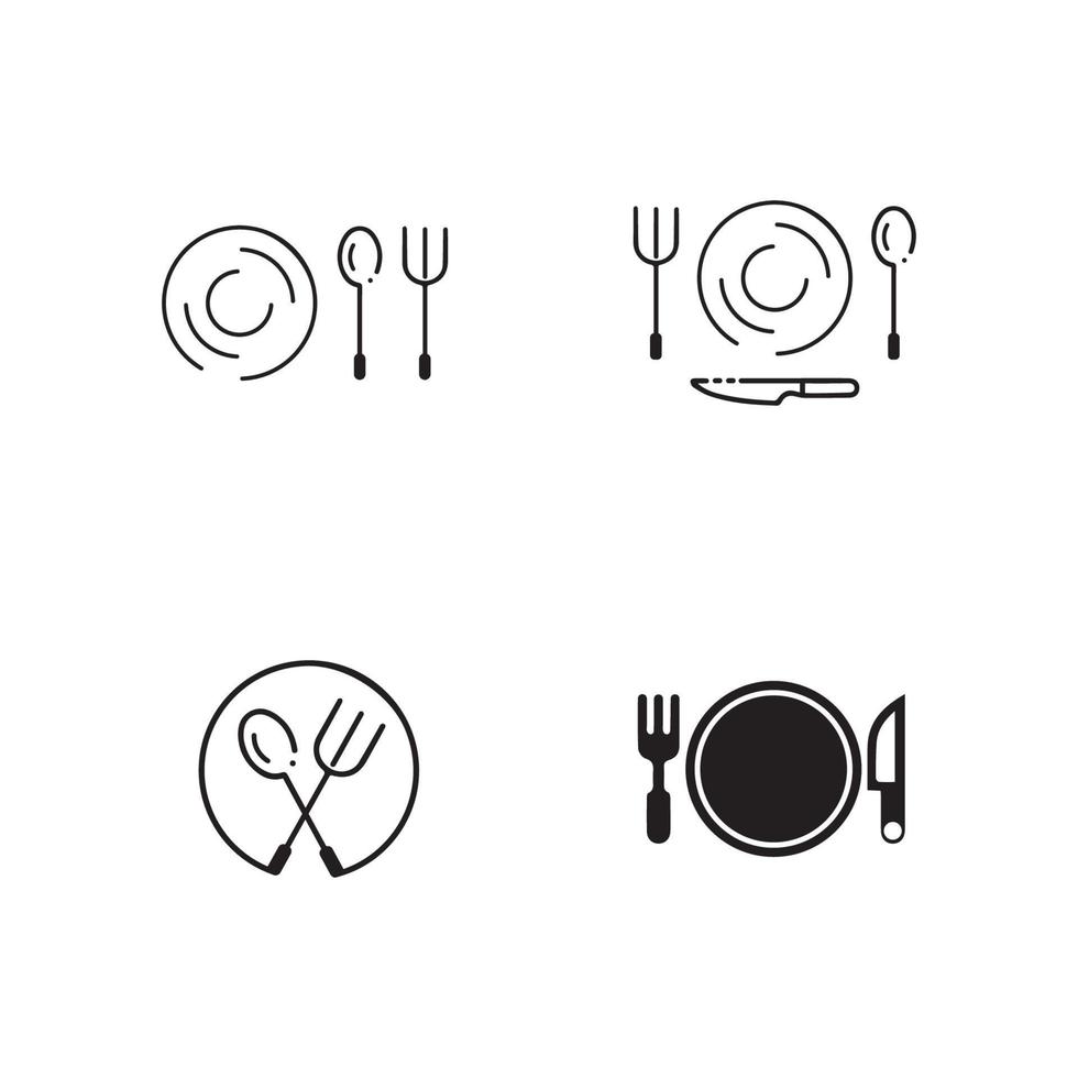 Fork, knife and spoon icon design vector
