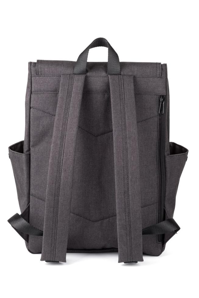 black urban backpack on white photo