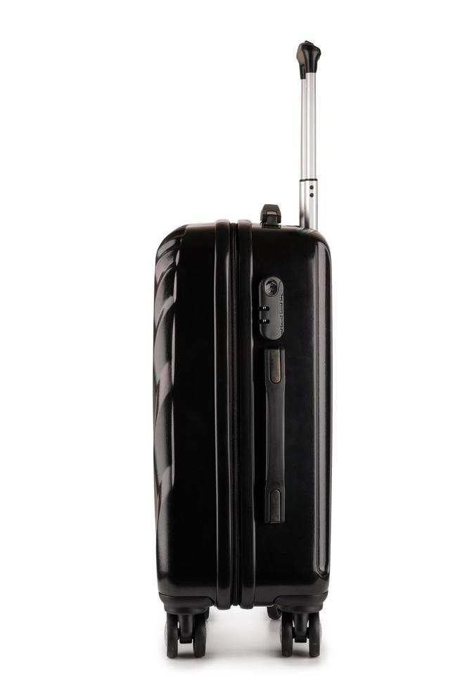 black luggage isolate on white background photo